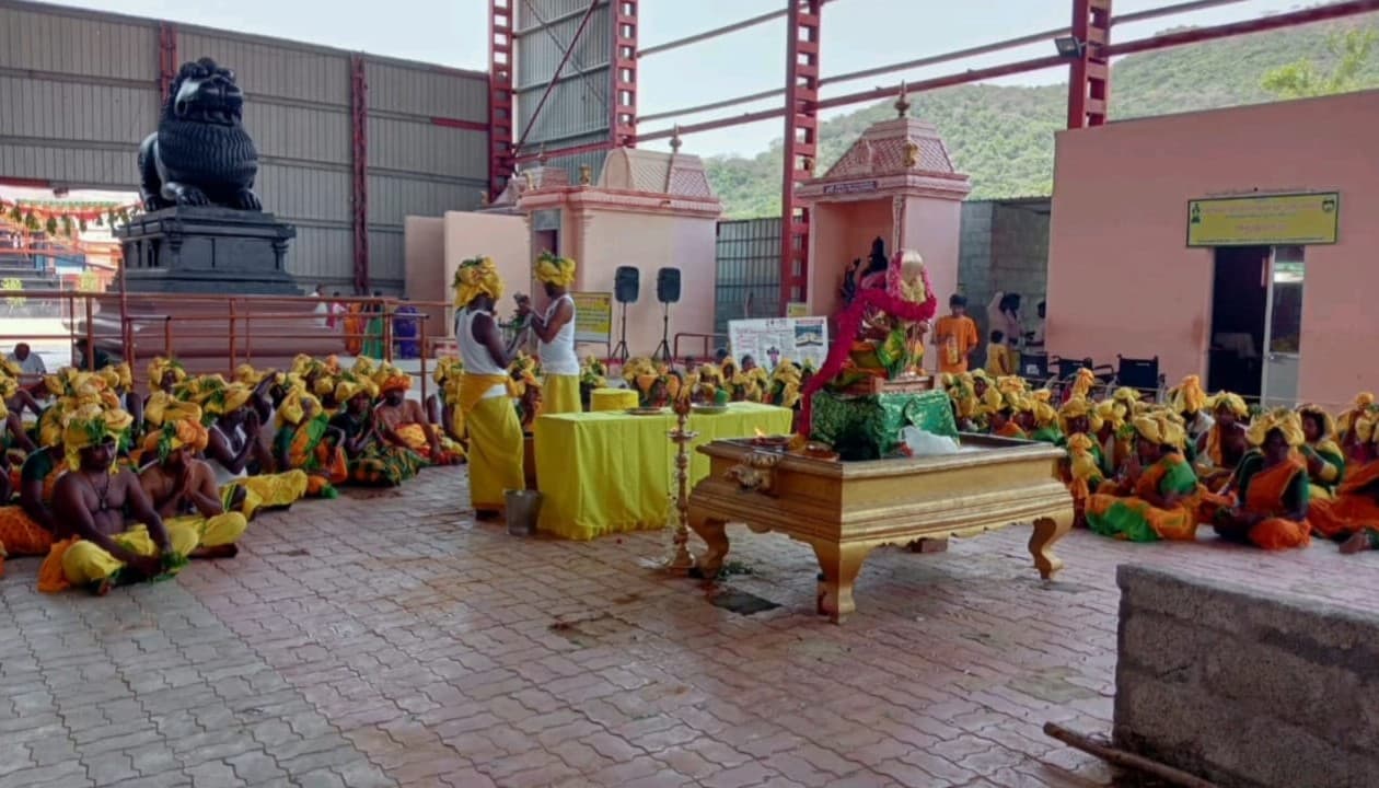 Mummudi Vizha - The Ritual of Surrender - Devotees observer viratham and offer Mummudi to Devi - a sacred act of surrender and faith.